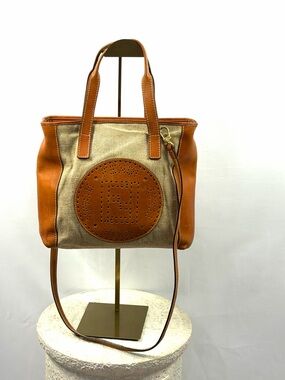 Vintage Fendi Selleria Canvas Leather Tote Bag w Matching Strap Italy